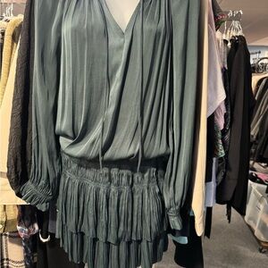 Current Air Deep Green Long Sleeve Dress